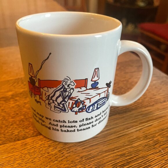 Humorous Vintage Fishing Cup Mug by Anglers Expressions 1994 - Picture 1 of 5